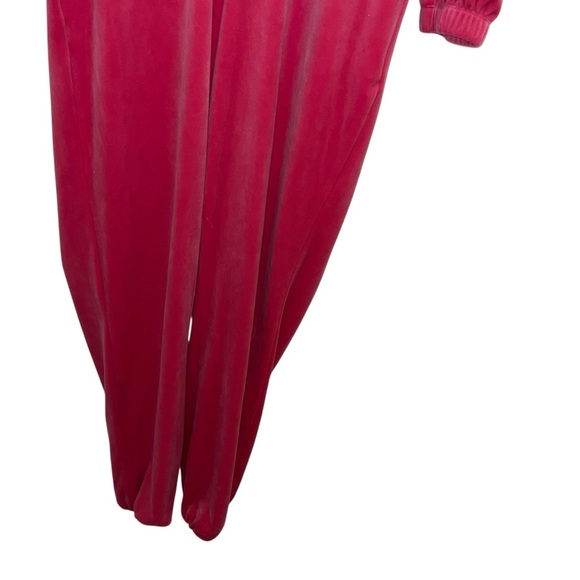 Juicy couture fuchsia hot pink velour retro jumpsuit hooded y2k small s like new - Picture 2 of 7